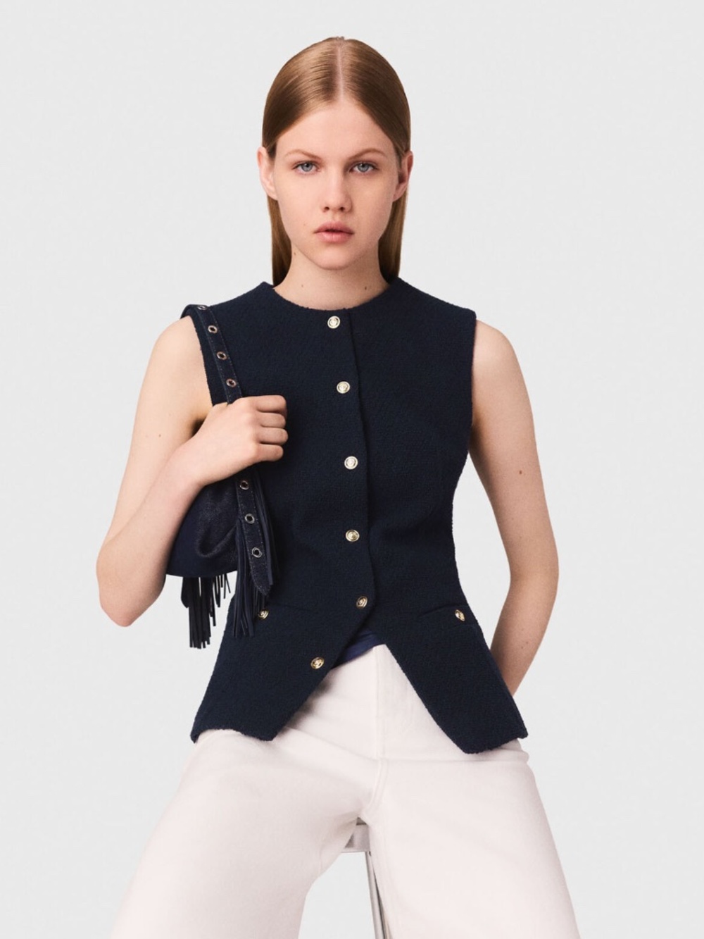 Londine Sleeveless tweed jacket